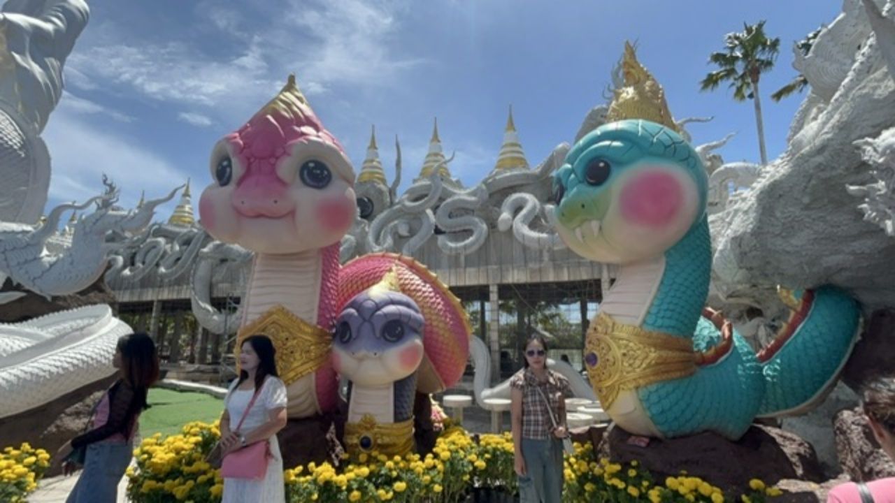 คนแน่นวัดดอนใหญ่ แห่ชม 'พญานาคน้อย' สายมูไม่พลาดขอ 'เลขเด็ด' ท้าวเวสฯ-ไอ้ไข่