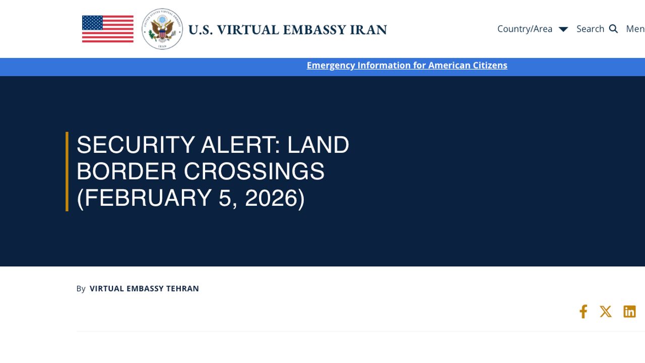 ด่วน! สหรัฐฯ สั่งพลเมืองอพยพออกจากอิหร่าน ชี้สถานการณ์ไม่น่าไว้วางใจ