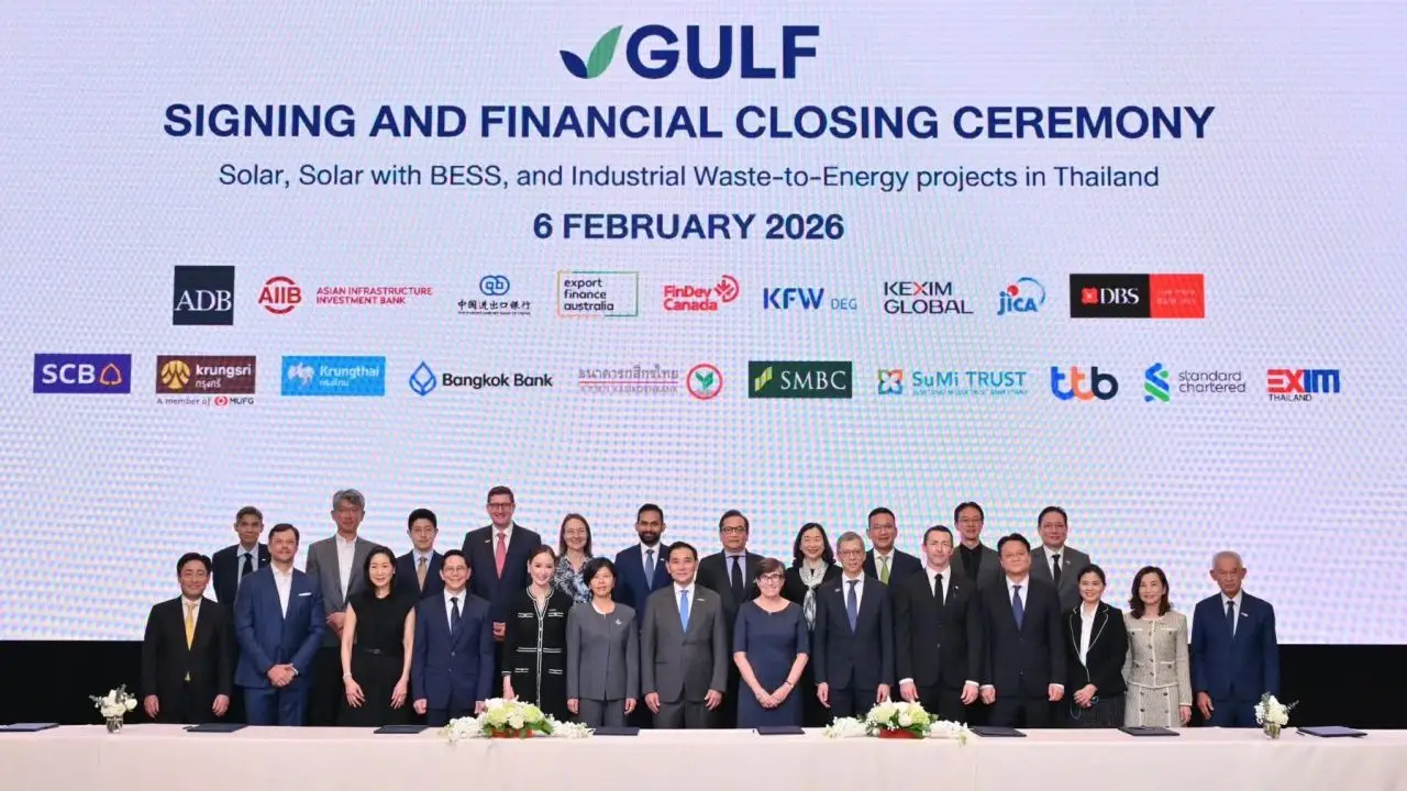 GULF ประสบความสำเร็จจัดหาเงินกู้ 60,000 ล้านบาท ลงทุนโรงไฟฟ้าพลังงานหมุนเวียน