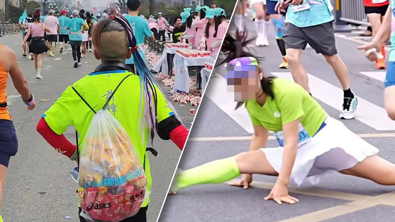 ดราม่านักวิ่งมาราธอนจีน โชว์แยกขาทำคนล้มระเนระนาด – อีกรายกวาดเจลพลังงานเกลี้ยง โดนแบน 2 ปี