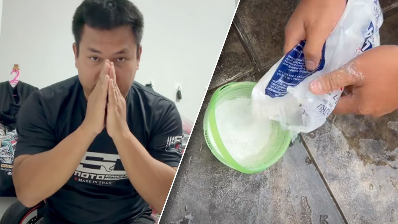 ดราม่า 'เบิร์ด วันว่างว่าง' ใช้ 'ผงยาแนว' เล่นสงกรานต์พระประแดง สุดท้ายก้มกราบขอโทษ