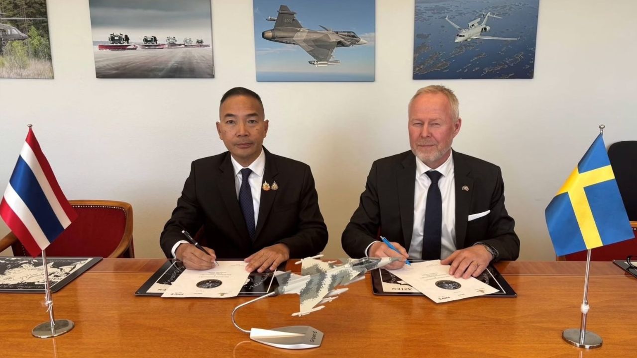 Gripen E/F ทอ. ลำแรก เข้าสู่สายการผลิต SAAB แล้ว ผบ.ทอ. บินสวีเดนติดตามคืบหน้า