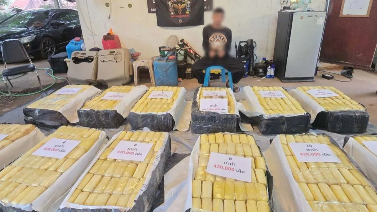 รวบหนุ่มขับกระบะขนยาบ้า 5 ล้านเม็ด คาบ้านเช่า รับสารภาพถูกว่าจ้างในราคา 1 แสนบาท