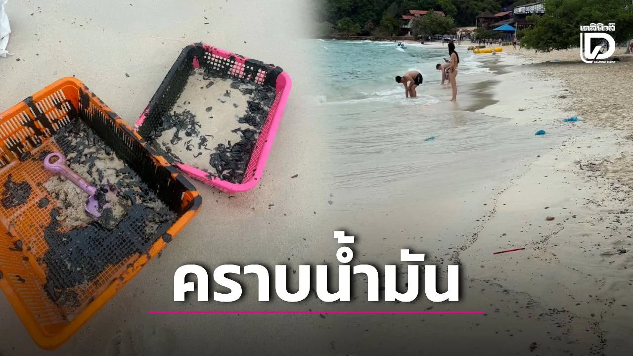นายกเมืองพัทยาสั่งตรวจด่วน คราบน้ำมันปริศนา ทะลักเกาะล้านยาวกว่ากิโล