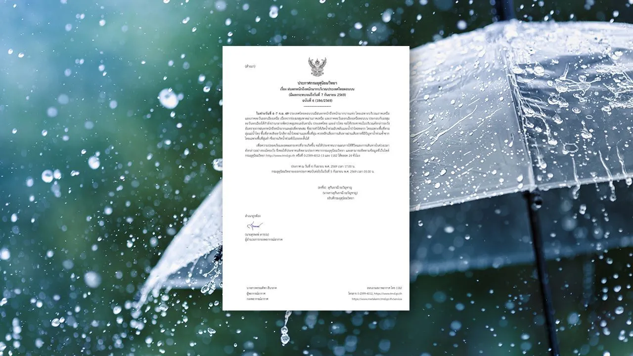เตือนจังหวัด 'ฝนตกหนัก' เฝ้าระวังน้ำท่วม น้ำป่าหลาก โดยเฉพาะพื้นที่ลุ่มน้ำโขง