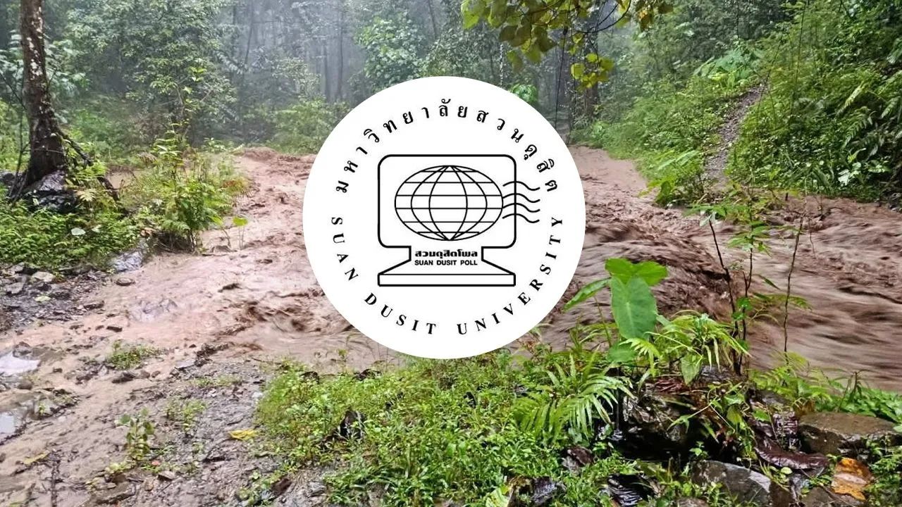 สวนดุสิตโพล เผยคนไทยกว่า 84% ผวา 'น้ำท่วม-ดินโคลนถล่ม'