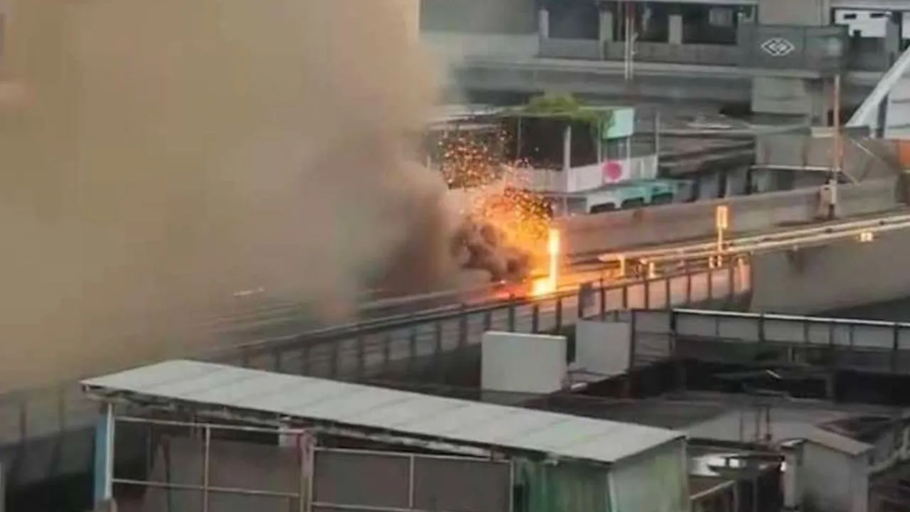 MRT แจ้งหยุดให้บริการชั่วคราวทุกสถานี หลังเกิดเหตุไฟไหม้รางรถไฟฟ้าใกล้สถานีเตาปูน